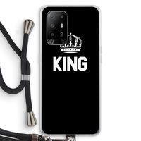 King zwart: Oppo A95 5G Transparant Hoesje met koord King zwart: Oppo A95 5G Transparant Hoesje met koord