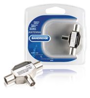 Bandridge Coax-Adapter Coax Male (IEC) naar 2x Coaxconnector Female (IEC) Zilver | 1 stuks - BVP421 BVP421