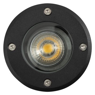 Grondspot LED Ø11 Rond Zwart met dag en nacht sensor