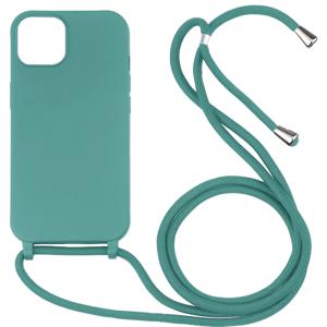 iPhone 14 Plus hoesje - Backcover - Koord - Softcase - Flexibel - TPU - Mintgroen