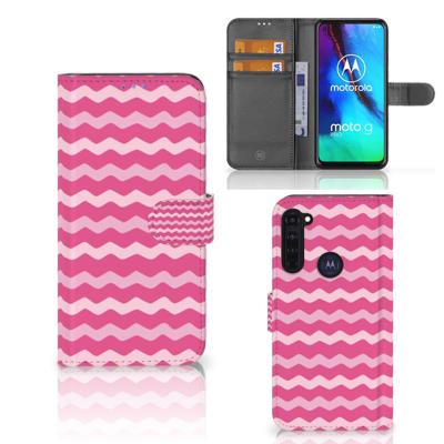 Motorola Moto G Pro | Telefoon Hoesje | Waves Pink | Portemonnee hoesje