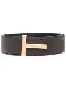 TOM FORD ceinture en cuir à plaque logo - Marron