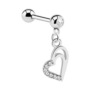 Jeweled Barbell with Charm Chirurgisch staal 316L / Belegde messing Barbells