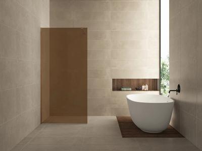Inloopdouche Wiesbaden Slim Brons Rookglas 90x200 8mm Nano Coating