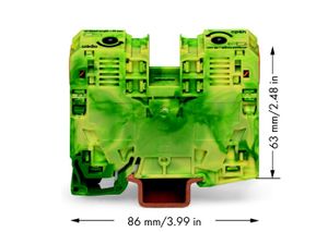 WAGO 285-137 Aardingsklem 16 mm Spanveer Toewijzing: Terre Groen, Geel 1 stuk(s)