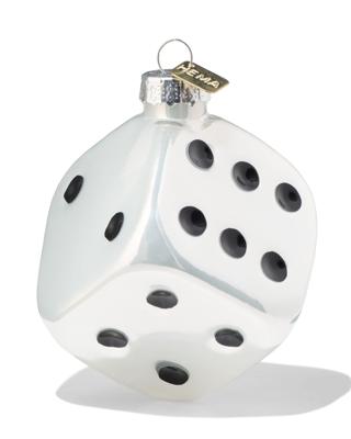 HEMA Kersthanger 7cm Glas Dobbelsteen