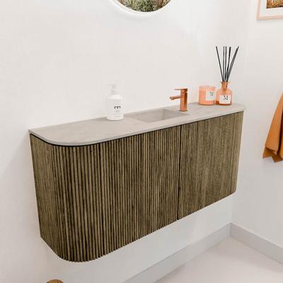 Toiletmeubel Mondiaz Joya Dlux | 93.2 cm | Meubelkleur Dusk | Faye wastafel Opalo Wasbak Midden | 1 kraangat