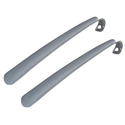 Gerimport Schoenlepel - 2x - 43 cm - kunststof - zilver - met haak - instaphulp - schoenen