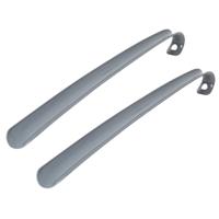 Gerimport Schoenlepel - 2x - 43 cm - kunststof - zilver - met haak - instaphulp - schoenen Gerimport Schoenlepel - 2x - 43 cm - kunststof - zilver - met haak - instaphulp - schoenen