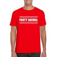 Rood t-shirt heren met tekst Party animal 2XL  -