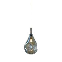 Bomma Soap Mini Single Hanglamp - Blauw glas - Antraciet fitting