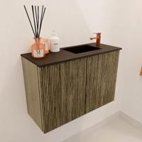 Toiletmeubel Mondiaz Joya | 60 cm | Meubelkleur Dusk | Faye wastafel Urban Rechts | 1 kraangat