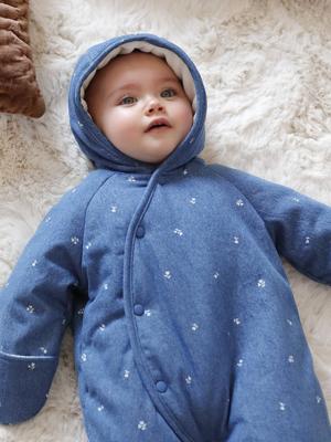Babypakje voor pasgeborenen van volledig bedrukte denim stone
