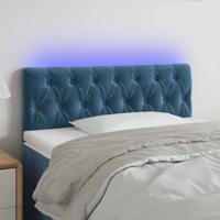 Hoofdbord LED 100x7x78/88 cm fluweel donkerblauw