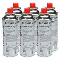 Aansteker gas/butaan gasfles - 6x - 250 ml - voor kooktoestellen/aanstekers