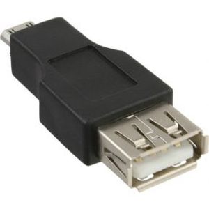 InLine 31604 tussenstuk voor kabels USB Micro-B USB A Zwart