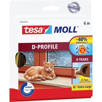 tesa D-Profil 05393-00101-01 Afdichtingstape tesamoll Bruin (l x b) 6 m x 9 mm 6 m