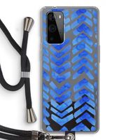Blauwe pijlen: OnePlus 9 Pro Transparant Hoesje met koord