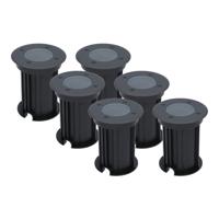 Set van 6 Maisy LED Grondspots Rond - Dimbaar - GU10 fitting - Rond - Ø12cm - Tuinspot - Oprit - Zwart - IP67 waterdicht