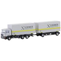 Minis by Lemke LC4633 N Vrachtwagen MAN F90 3-assige wissellaadbak-hangertrein Schenker Cargo - thumbnail