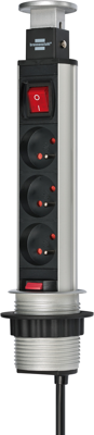 Brennenstuhl Tower Power stekkerdoos | 3-voudig | 2m H05VV-F 3G1,5 | Met schakelaar - 1396201003