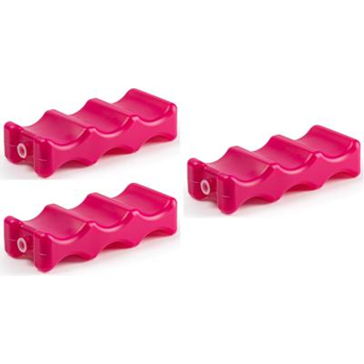 Plasticforte Koelelementen speciaal voor blikjes - 3x stuks - 22 x 9 cm - roze