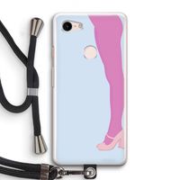 Pink panty: Pixel 3 Transparant Hoesje met koord Pink panty: Pixel 3 Transparant Hoesje met koord