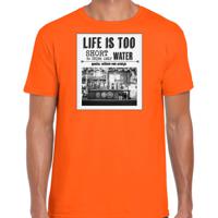 Koningsdag verkleed T-shirt voor heren - vintage poster - oranje - feestkleding