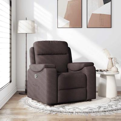 Fauteuil verstelbaar stof donkerbruin