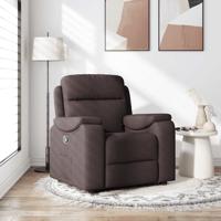 Fauteuil verstelbaar stof donkerbruin