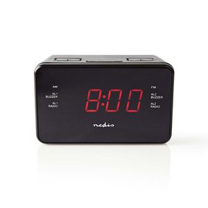 Nedis Digitale Wekkerradio | LED-Scherm | 1x 3,5 mm Audio-Input | Zwart | 1 stuks - CLAR002BK CLAR002BK