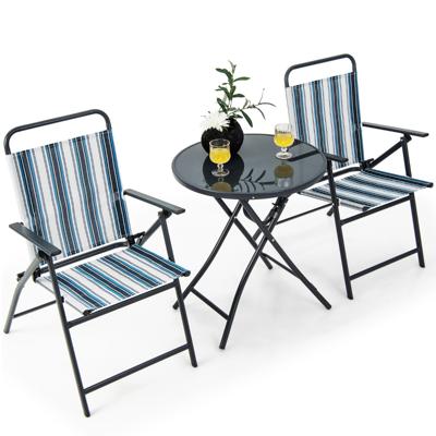 Bistrotafel met 2 Stoelen Inklapbare Balkonset 3-Delige Tuinmeubelset Balkonmeubels Tuingarnituur voor Tuin Binnenplaats Balkon