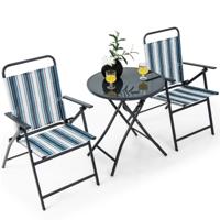 Bistrotafel met 2 Stoelen Inklapbare Balkonset 3-Delige Tuinmeubelset Balkonmeubels Tuingarnituur voor Tuin Binnenplaats Balkon
