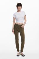 Embroidered skinny jeans waist - GREEN - 44
