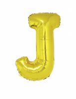 Folieballon Goud Letter 'J' groot
