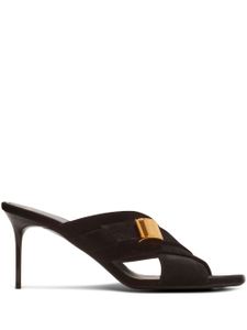 Balmain mules Uma 75 mm en daim - Noir