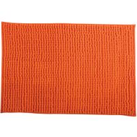 MSV Badkamerkleed/badmat voor op de vloer - oranje - 60 x 90 cm - Microvezel   -