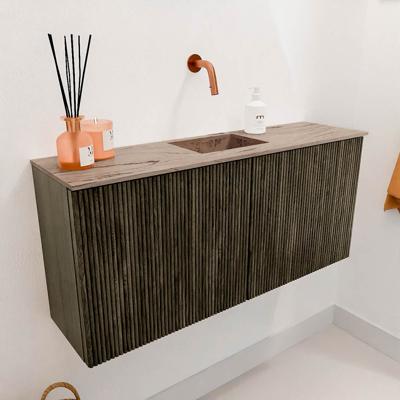 Toiletmeubel Mondiaz Joya Dlux | 90 cm | Meubelkleur Shadow | Faye wastafel Arena Wasbak Midden | Zonder kraangat(en)