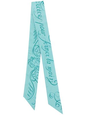 Hermès Pre-Owned foulard à imprimé abstrait (années 1990-2000) - Bleu