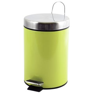 Prullenbak/pedaalemmer - metaal - appelgroen - 3 liter - 17 x 25 cm - Badkamer/toilet