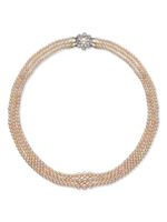 Pragnell Vintage collier en or blanc 18ct orné de perles et diamants - Argent