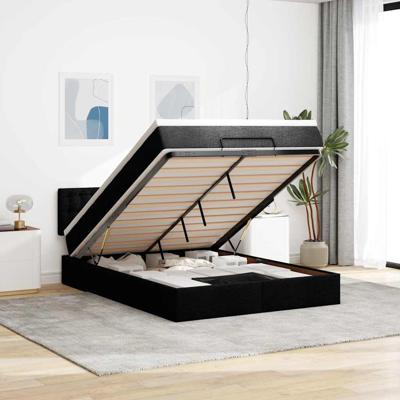 Bed met matras 140x190 cm stof zwart
