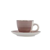 Kopje met schoteltje Quid Vita Morning Roze Keramisch 90 ml (6 Stuks)