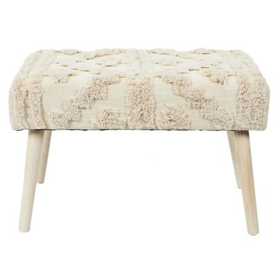 Bijzet krukje Berber Mirage - naturel - hout - 60 x 40 x 32 cm - Marokkaanse stijl