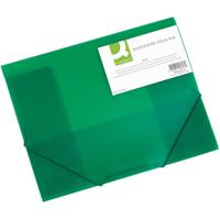 Q-CONNECT elastomap, A4, 3 kleppen en elastieken, transparant PP, groen