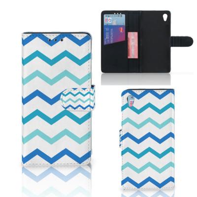 Sony Xperia Z3 | Telefoon Hoesje | Zigzag Blauw
