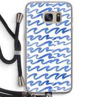 Blauwe golven: Samsung Galaxy S7 Transparant Hoesje met koord