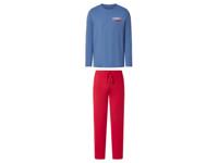 esmara Men Heren pyjama (Blauw/rood, M)