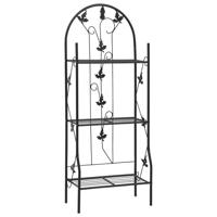 VidaXL Plantenrek 3-laags 52x28x128 cm ijzer zwart