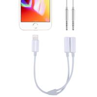 MH027 16cm 2 in 1 Dual 3.5mm Female to 8 Pin Male Audio Adapter For iPhone X iPhone 8 Plus & 7 Plus iPhone 8 & 7 iPhone 6 & 6s iPhone 6 Plus & 6s